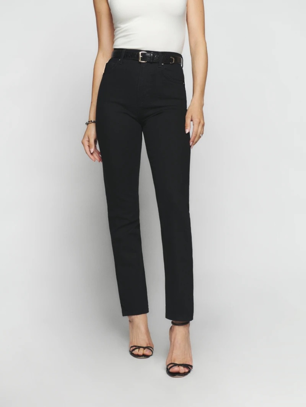 Reformation Liza High-Rise Straight Jeans - Black